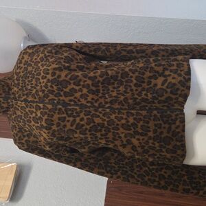 Lauren Ralph Lauren Active Leopard Print Fleece Jacket Women’s Medium Full Zip